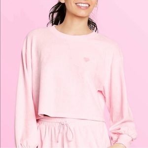 COPY - NEW Stoney Clover Lane x Target Cropped Pink Terry Sweatshirt